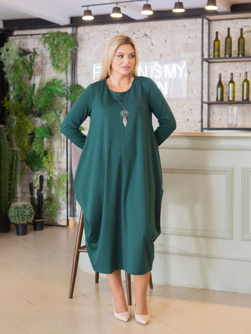 Платье 1371 темно-зеленый - Novita фото 2