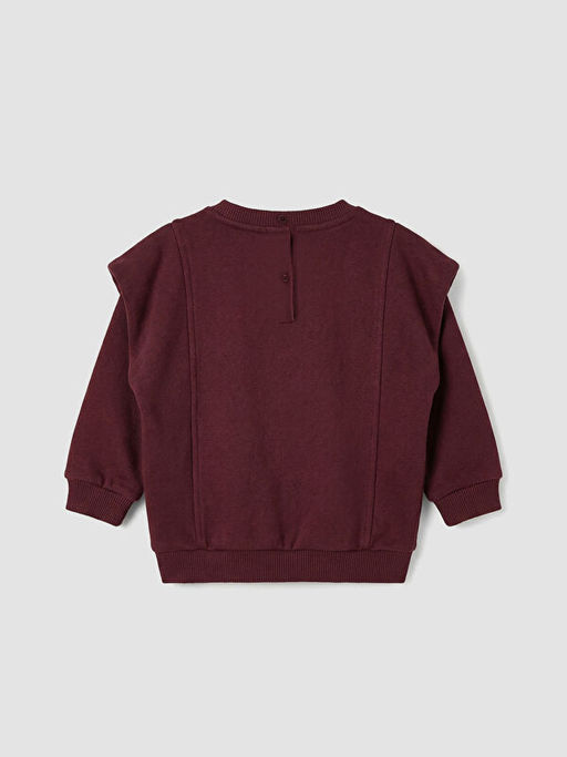 Bisiklet Yaka Nak??l? K?z Bebek Sweatshirt ve E?ofman Alt?