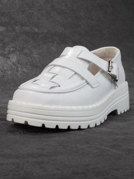 03-PDA165-1 WHITE Полуботинки женские (натуральная кожа)