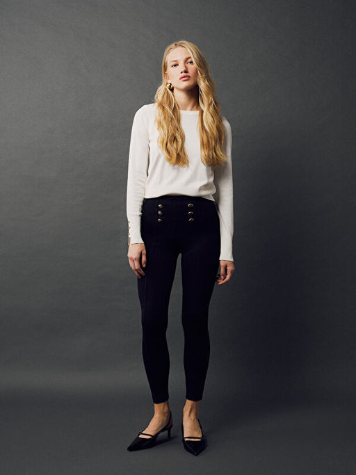 Kad?n Ekstra Dar Fit D?z Pantolon