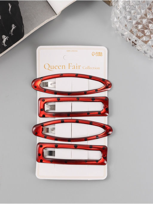 Цена за 2 шт. Невидимки для волос «Фрида», набор 4 шт., 8 и 7 см, коричневые