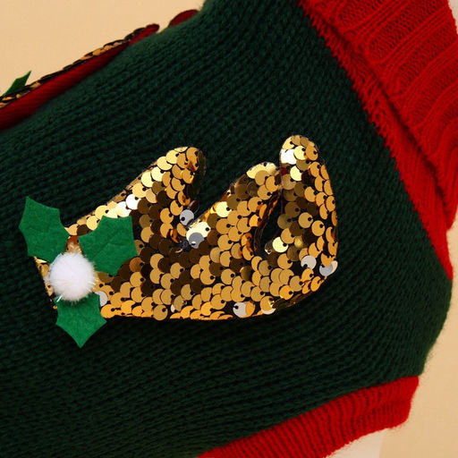 Свитер для животных Рога удачи, размер L (ДС 35 см, ОШ 29, ОГ 29-49), зелёный - Пижон фото 8