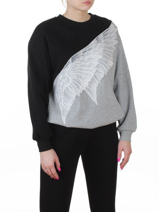 3412/3413 BLACK Костюм спортивный утепленный женский (95% хлопок, 5% эластан)