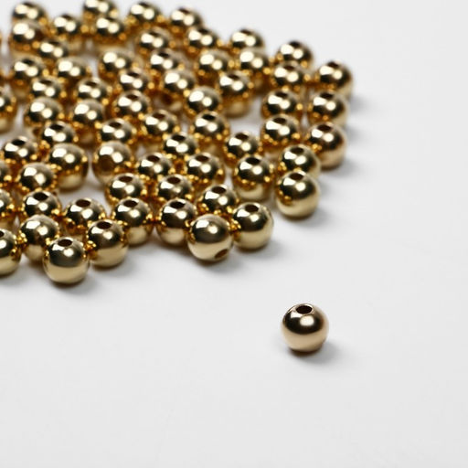 Цена за 2 шт. Бусины для творчества «Гематит», d=6 мм, набор 10 г, цвет золото