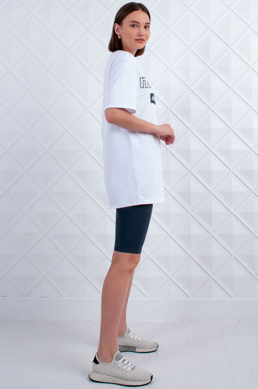 Арт. 5736 Костюм с велосипедками 42-50 (5 шт) Цвет:верх-белый,низ-антрацитовый