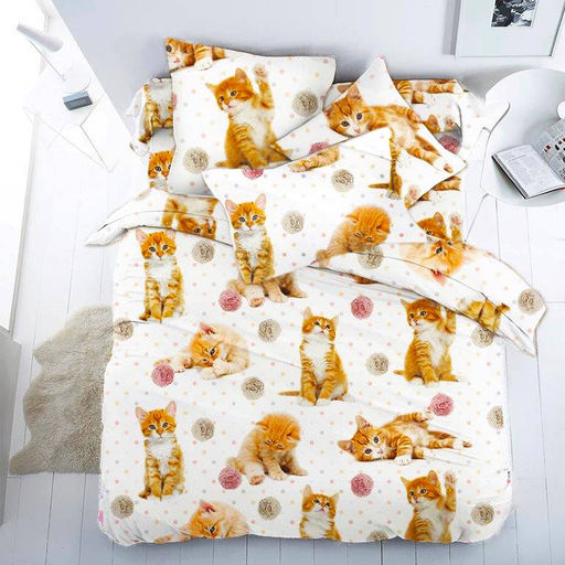 Пододеяльник 1,5-спальный, перкаль, детская расцветка (Рыжие котята) - Ивановотекстиль фото 5