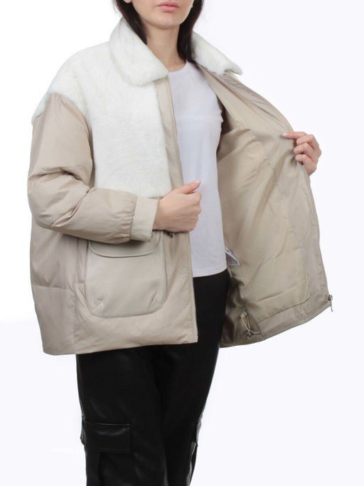 H24-223 BEIGE Куртка демисезонная женская (100 гр. холлофайбер) - Fashion фото 7