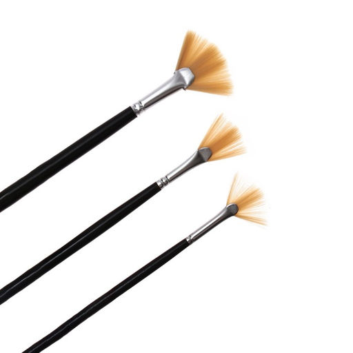 Набор кистей для рисования, 3 штуки, веерные, международный размер