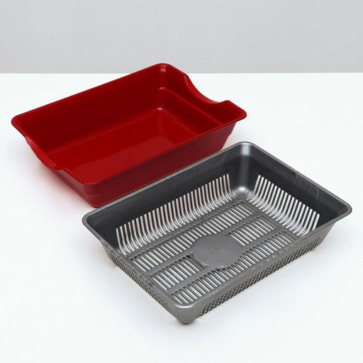 Туалет глубокий с сеткой 36 х 25 х 9 см, серый/бордовый - Simaland фото 5