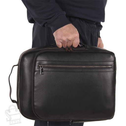 Рюкзак мужской кожаный 131419-159H black Heanbag в Новосибирске - S-style фото 4