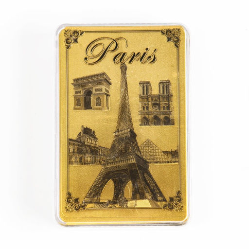 Карты игральные пластиковые Paris, колода 54 шт., 8.7×5.7 см, золото
