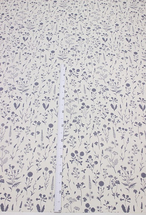 Сатин Ботаника - монохром цв.кремовый/сланцево-серый, ш.2.35м, хлопок-100%, 120гр/м.кв - Купава фото 2