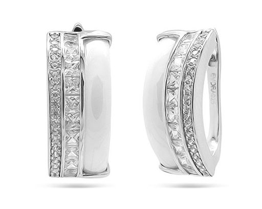 Серьги из серебра керамика, МКВ671Б