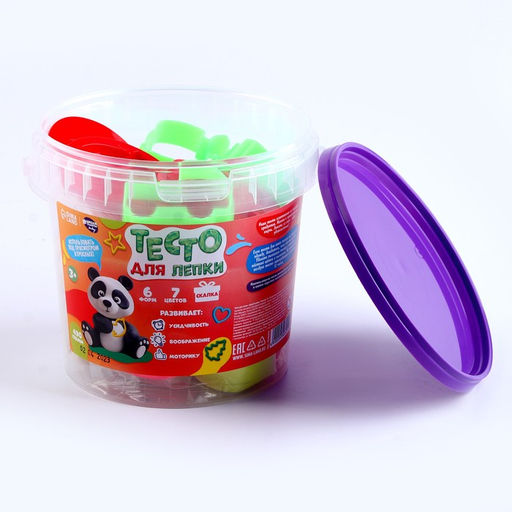 Тесто для лепки 7 цветов, 70 гр., с формочками - Школа талантов фото 2