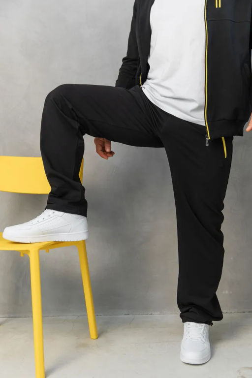 Утепленный костюм Футер 3-х ниточный М-1617: Чёрный / Жёлтый - Relay фото 21