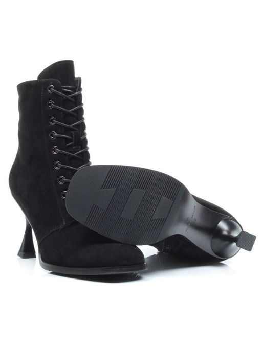 04-E29W-15B BLACK Ботильоны зимние женские (натуральная замша, натуральный мех)