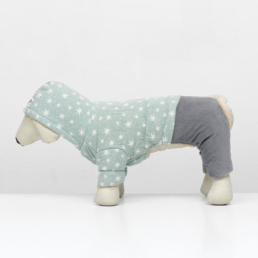 Комбинезон Прогулка, размер XS (ДС 20, ОГ 33, ОШ 23 см, до 3 кг), серо-зелёный - Simaland фото 4