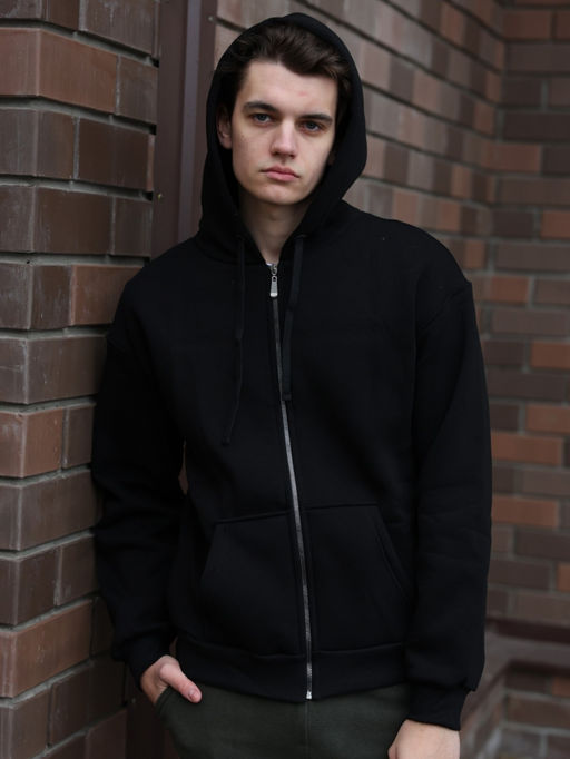 Толстовка  футер 3-х нитка начес.арт.1152-1,черная - Binita фото 8