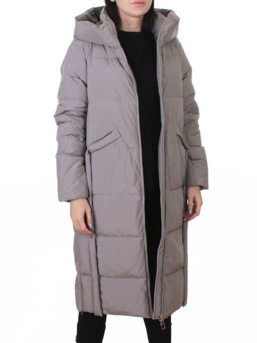 018 GRAY Пальто зимнее женское (200 гр. холлофайбер)