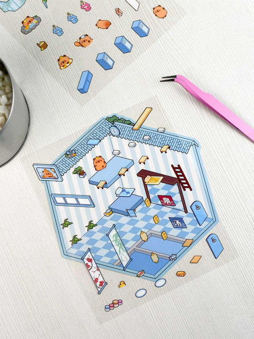 Наклейки-румбокс д/создания миниатюрных сцен, 125х150 мм, арт. 71508 / 300 КАПИБАРА. СПА.