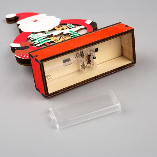 Светодиодная фигура «Дед Мороз» 24×13×5 см, дерево, от батареек АА×2, свечение тёплое белое