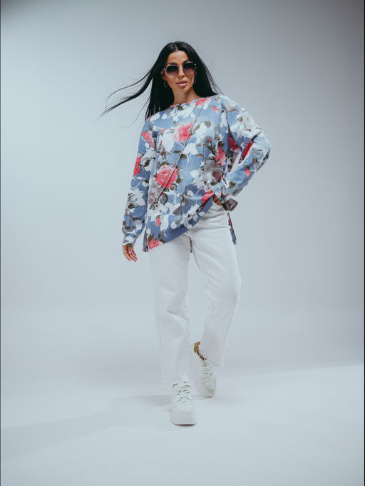 Роуз свитшот женский (голубой) - Lovetex фото 2