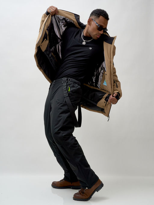 Горнолыжный костюм мужской зимний бежевого цвета 3710B - Leifensh фото 23