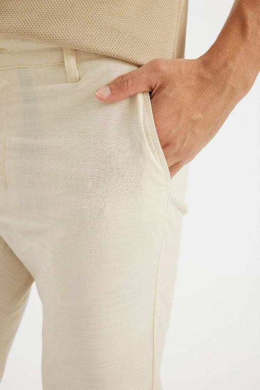 Прямые брюки-чинос из парусины - Defacto фото 4