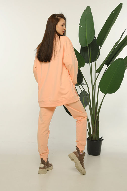 Свитшот женский 202L3 персик - Solo mio фото 6