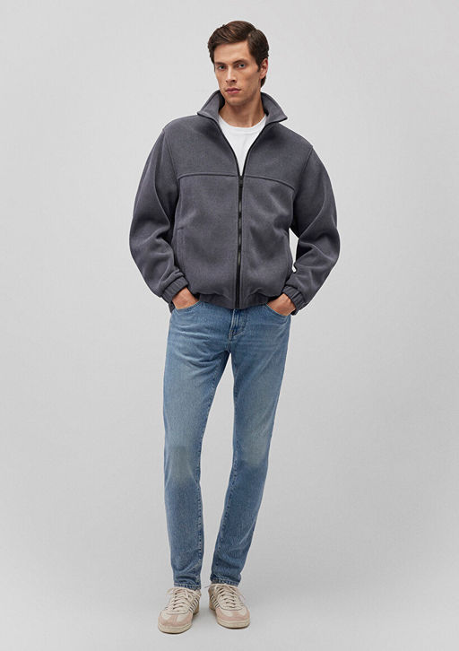 Dik Yaka Lacivert Ceket - Mavi фото 3