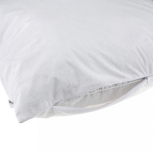 Чехол непромокаемый на подушку 45х45см "Аквамембрана", на молнии, махровый (хлопок 100%) / PUR мембрана, упаковка "классическая", LDPE 14,5х23см, еврослот, "Домашняя мода" (Россия)