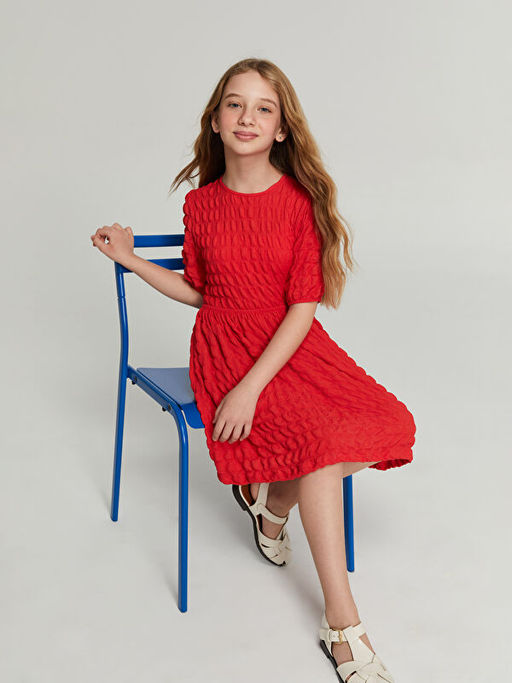 Bisiklet Yaka K?z ?ocuk Elbise