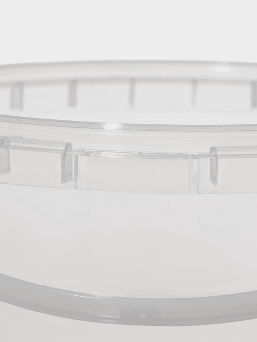 Цена за 100 шт. Ведро одноразовое с крышкой, пластик, 2 л, d=17.3 см, пищевое, прозрачное