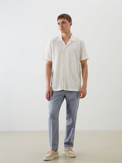 Regular Fit Resort Yaka K?sa Kollu Erkek G?mlek