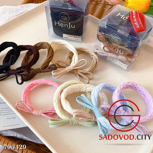 Набор эластичных резинок для волос с бантами 5шт