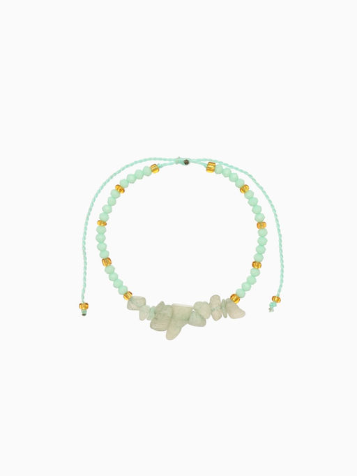 Браслет, длина 16 см, голубой, золотой