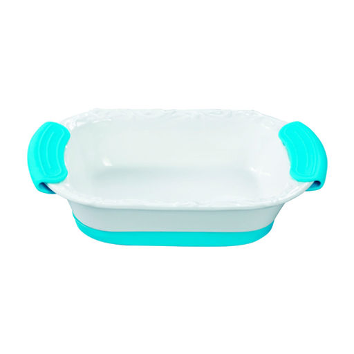 Форма для запекания 34,5 см прямоугольная Jewel ПП00037-08 с силиконовыми ручками фарфор