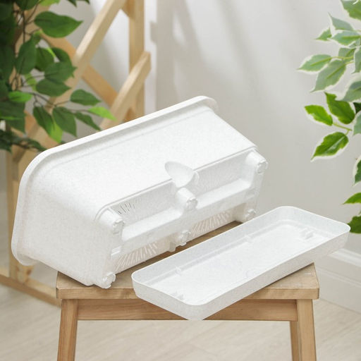 Балконный ящик для цветов, 6.4 л, 40×18.5×15 см, пластиковый, цвет мрамор