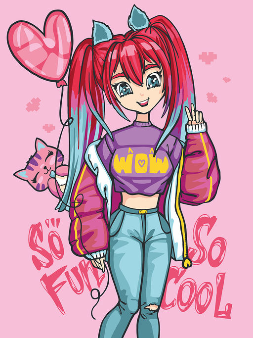 ФРЕЯ PKZ/PM-066 Набор для раскрашивания по номерам (на картоне) 40 х 30 см Яркая анимешка