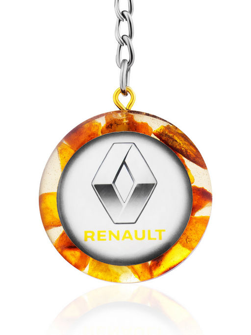 Янтарный брелок для ключей с логотипом Рено