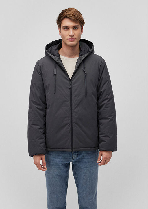 Kapusonlu Antrasit Sisme Mont - Mavi фото 3