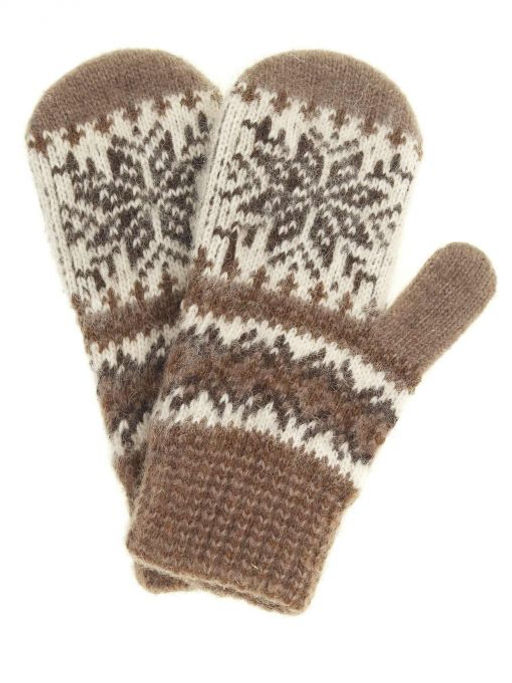 Варежки подростковые Снежинка со вставкой 1009-4 - Рассказовские варежки фото 4