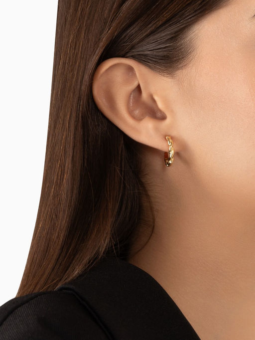 Клипсы для ушей QF Тренд кольцо переплетение, цвет золото