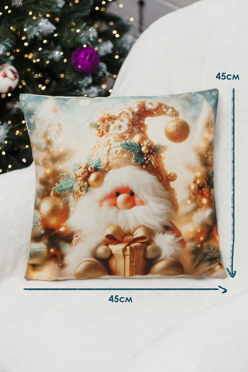 Наволочка декоративная новогодняя 2 шт рогожка