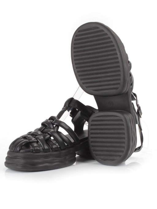 08-PEAG48-1 BLACK Босоножки женские (натуральная кожа)