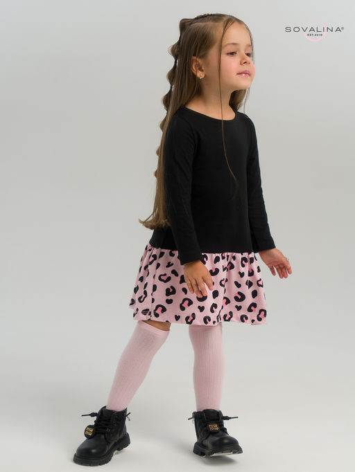 Платье Алиса дл/р черный-нежный леопард - Sovalina фото 10