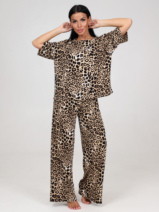 02 ЖЕНСКИЙ КОСТЮМ (брюки) (Бежевый леопард) - А-дина фото 3
