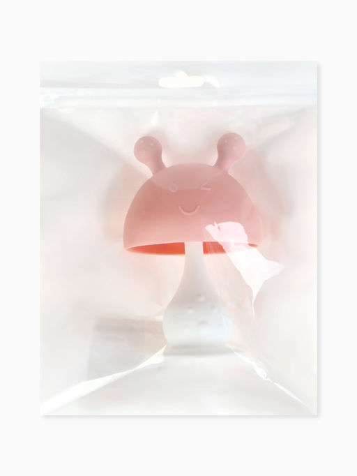 Прорезыватель для зубов с погремушкой 3 в 1 «Зайка», пищевой силикон, розовый