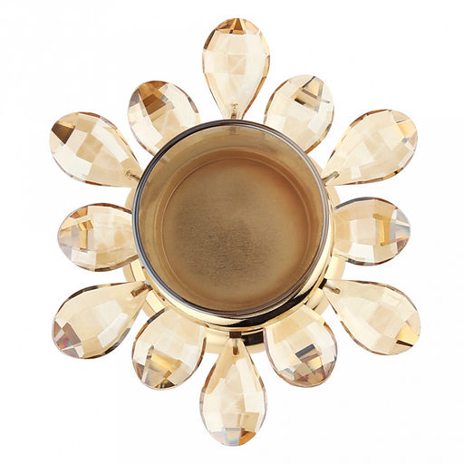 Подсвечник металлический "Аурелия" h28см, чаша с колбой стекло д5см, h10см, нескользящее основание д10см, золотой/янтарный, в коробке (Китай)