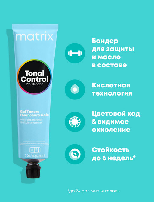 10T очень-очень светлый блондин титановый Тонер гелевый Matrix Tonal Control, 90 мл